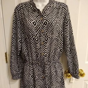 NWT Michael Kors Black and White Romper, Size M